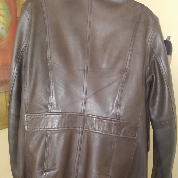 J. JILL Butter Soft Dark Brown Leather Jacket - Picture 3 of 5